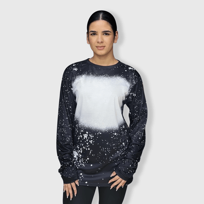 ILTEX Apparel Adult Clothing Black / Small FAUX Bleached Long Sleeve Tee
