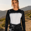 FAUX Bleached Long Sleeve Tee - Black