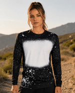 ILTEX Apparel Adult Clothing Black / Small FAUX Bleached Long Sleeve Tee