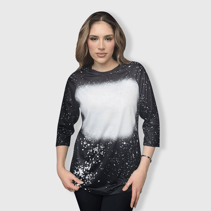 ILTEX Apparel Adult Clothing Black / Small FAUX Bleached Raglan Tee - Adult