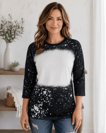 ILTEX Apparel Adult Clothing Black / Small FAUX Bleached Raglan Tee - Adult