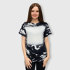 Scrunched Faux Bleached Tees - Black