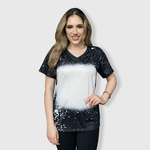 ILTEX Apparel Adult Clothing Black / Small V-Neck FAUX Bleached Tees