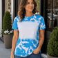 ILTEX Apparel Adult Clothing Blue / Small Cloud Distressed Blank Faux Bleached Top