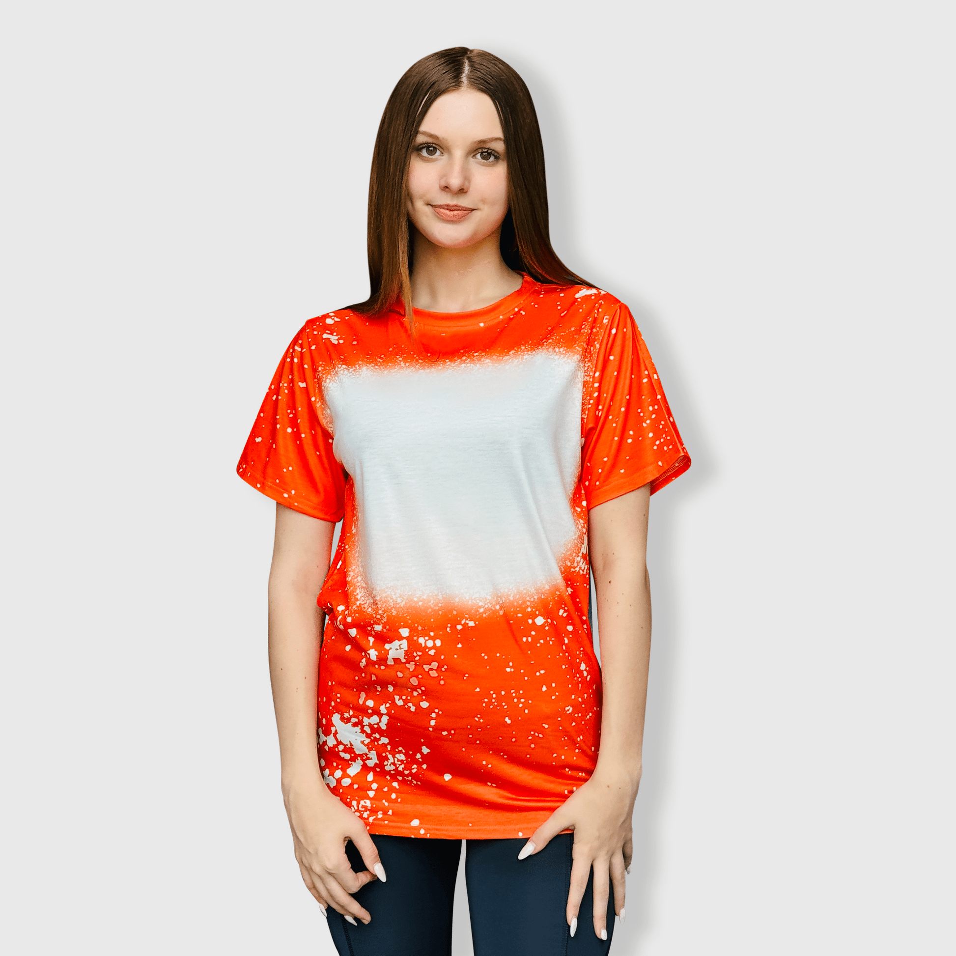 ILTEX Apparel Adult Clothing Bright Orange / Small FAUX Bleached Tees - Adult