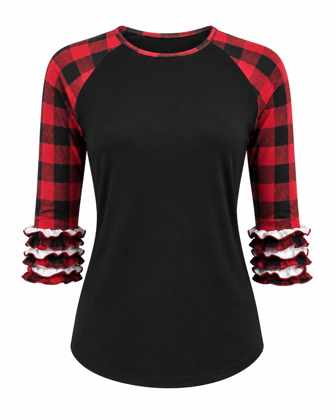 ILTEX Apparel Adult Clothing Buffalo Black Red Plaid Ruffle Adult