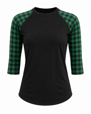 ILTEX Apparel Adult Clothing Buffalo Plaid Black Green Top Adult