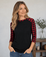ILTEX Apparel Adult Clothing Buffalo Plaid Black Red Top Adult