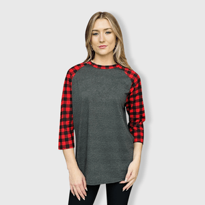 ILTEX Apparel Adult Clothing Buffalo Plaid Charcoal Red Adult