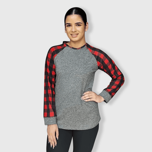 ILTEX Apparel Adult Clothing Buffalo Plaid Long Sleeves Top