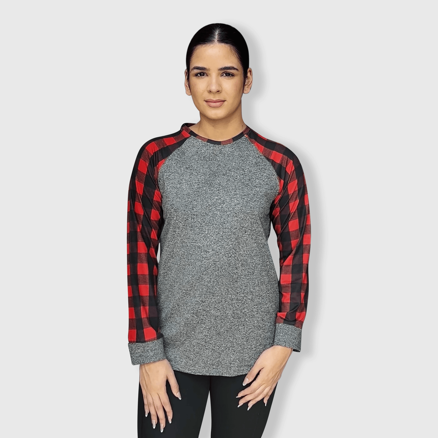 ILTEX Apparel Adult Clothing Buffalo Plaid Long Sleeves Top