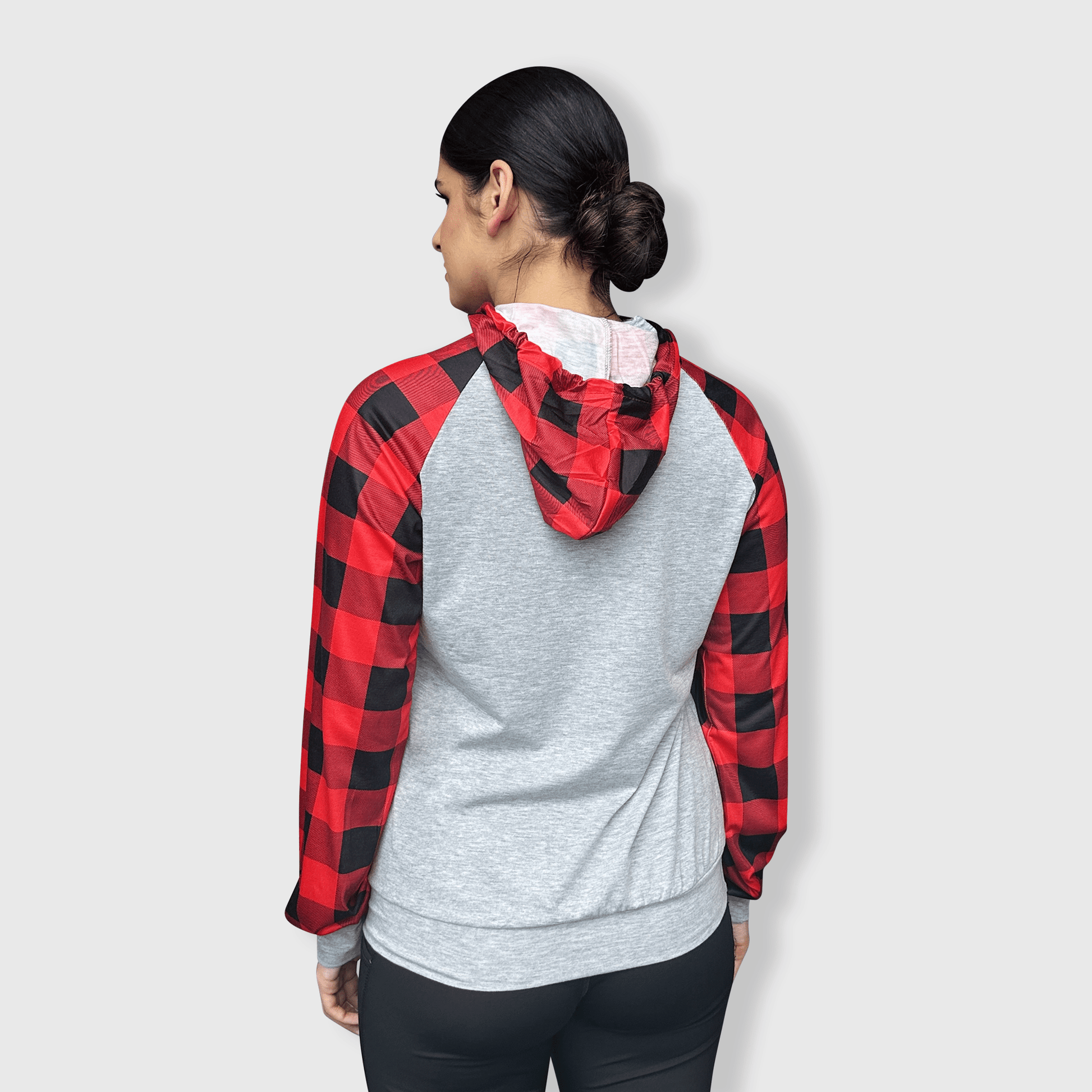 ILTEX Apparel Adult Clothing Buffalo Plaid 'Merry Christmas' Raglan Hoodie