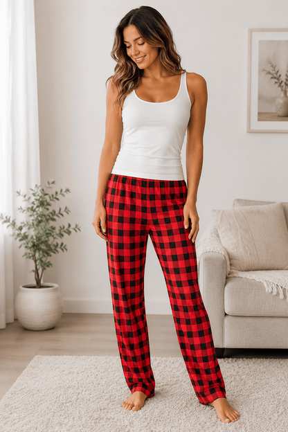 ILTEX Apparel Adult Clothing Buffalo Plaid Red Pajama Bottom Adult