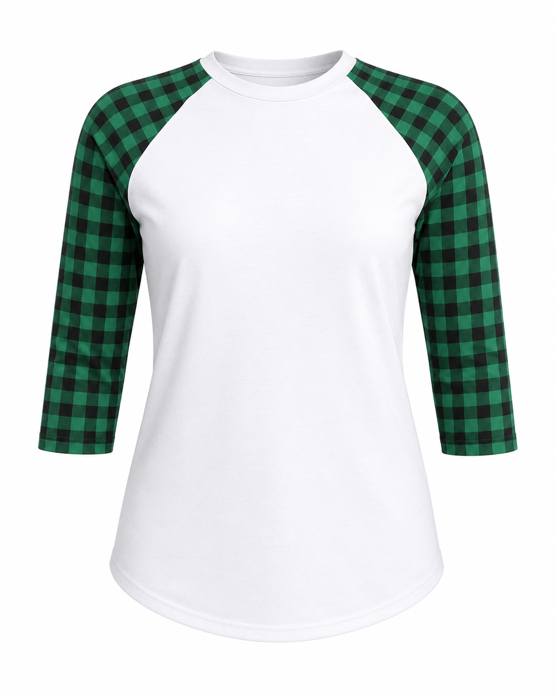 ILTEX Apparel Adult Clothing Buffalo Plaid White Green Top Adult