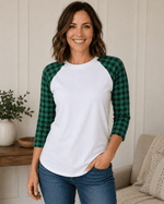 ILTEX Apparel Adult Clothing Buffalo Plaid White Green Top Adult