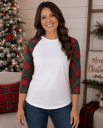 ILTEX Apparel Adult Clothing Buffalo Plaid White Red/Green Top Adult