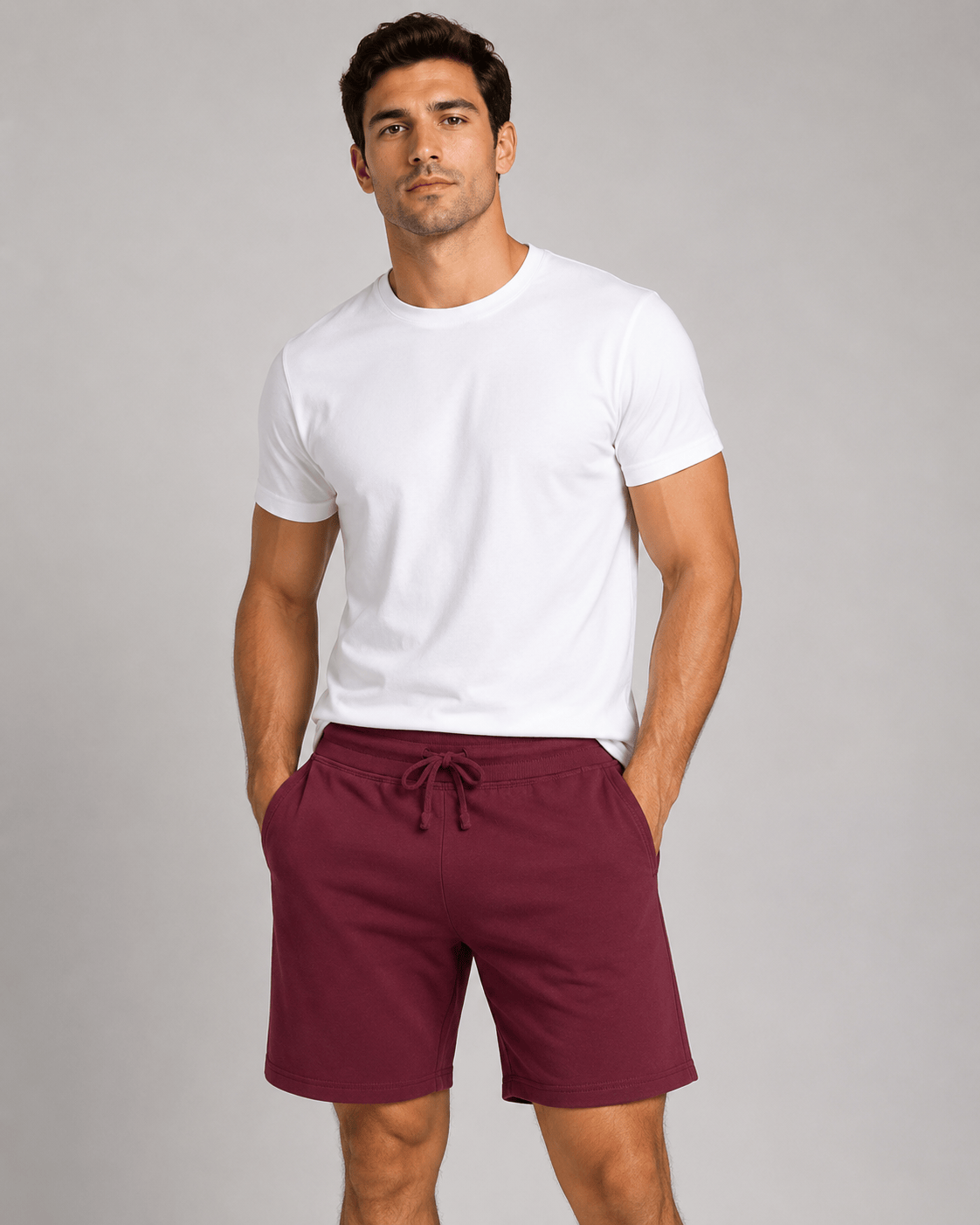 ILTEX Apparel Adult Clothing Burgundy / Medium Adult Basic Fleece Jogger Shorts
