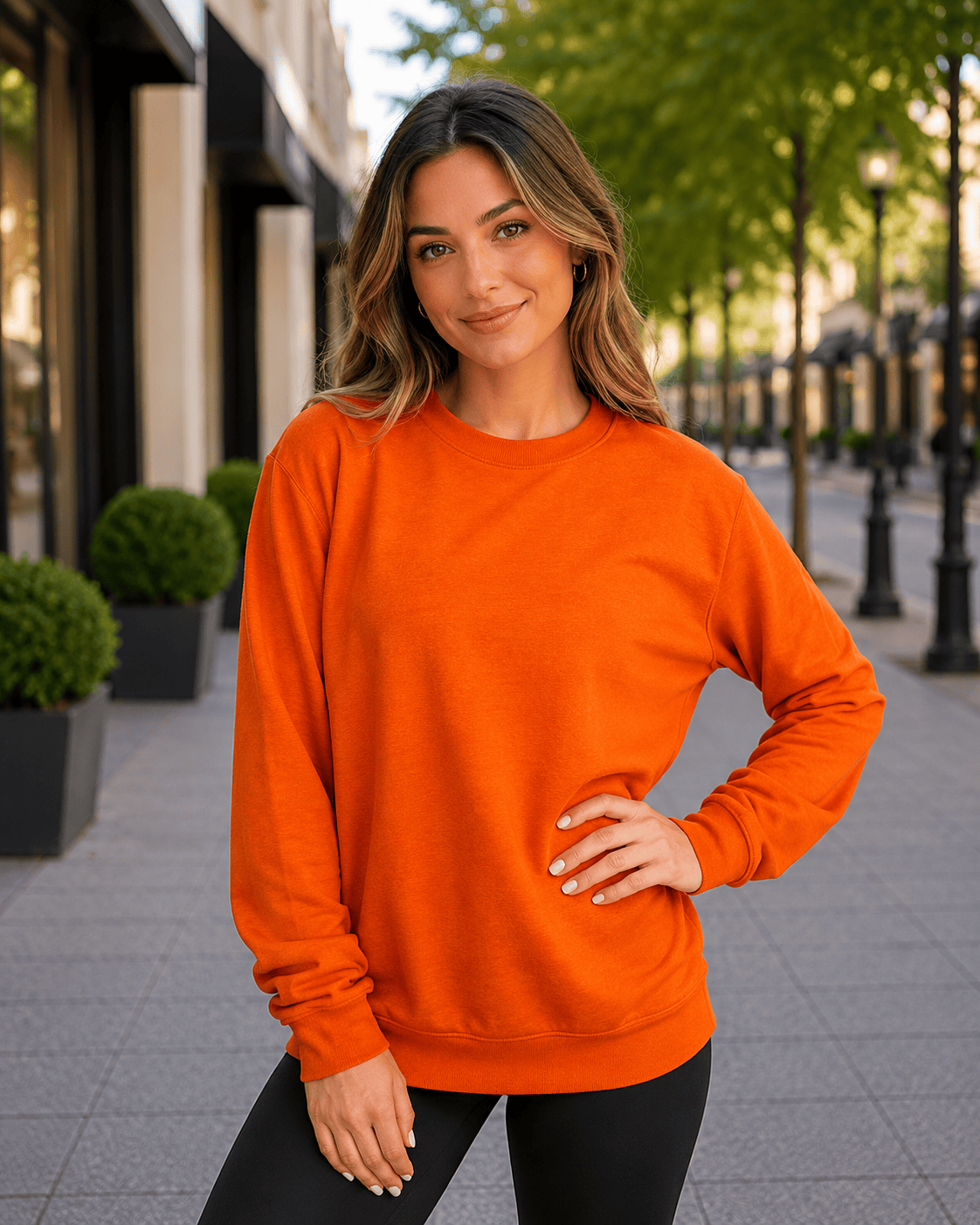 ILTEX Apparel Adult Clothing Burnt Orange / Small Adult Cotton-Feel Polyester Sweatshirt | 17 Colors