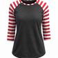 ILTEX Apparel Adult Clothing Candy Cane Charcoal Red Stripes Top