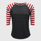 ILTEX Apparel Adult Clothing Candy Cane Charcoal Red Stripes Top