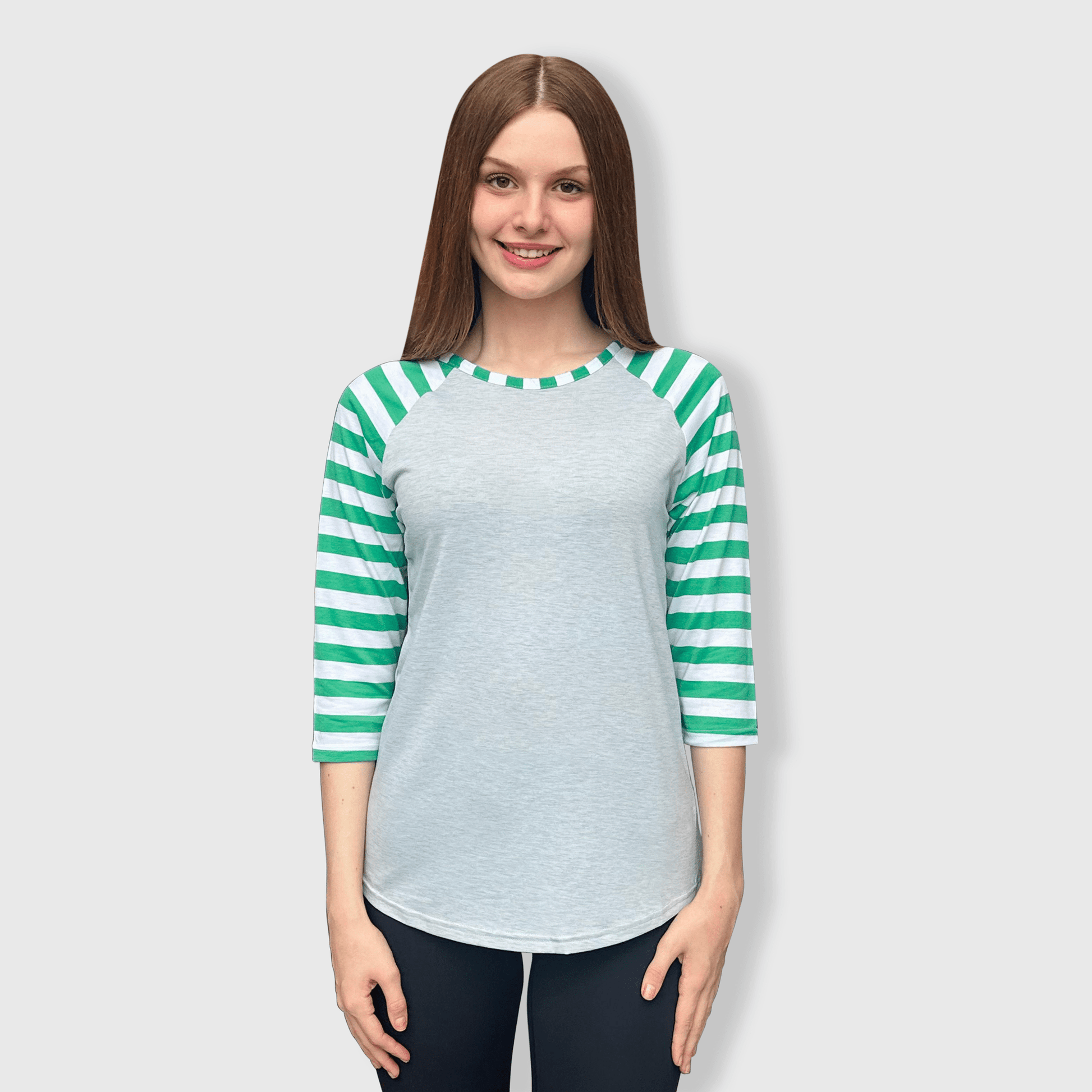 ILTEX Apparel Adult Clothing Candy Cane Gray Green Stripes Top