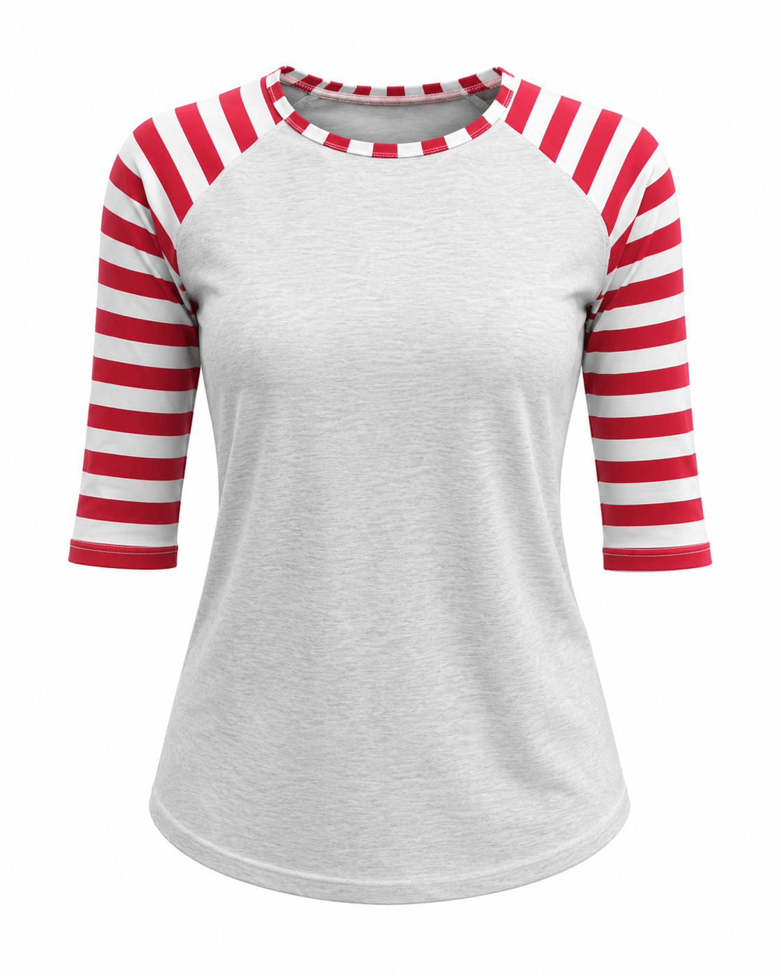 ILTEX Apparel Adult Clothing Candy Cane Gray Red Stripes Top