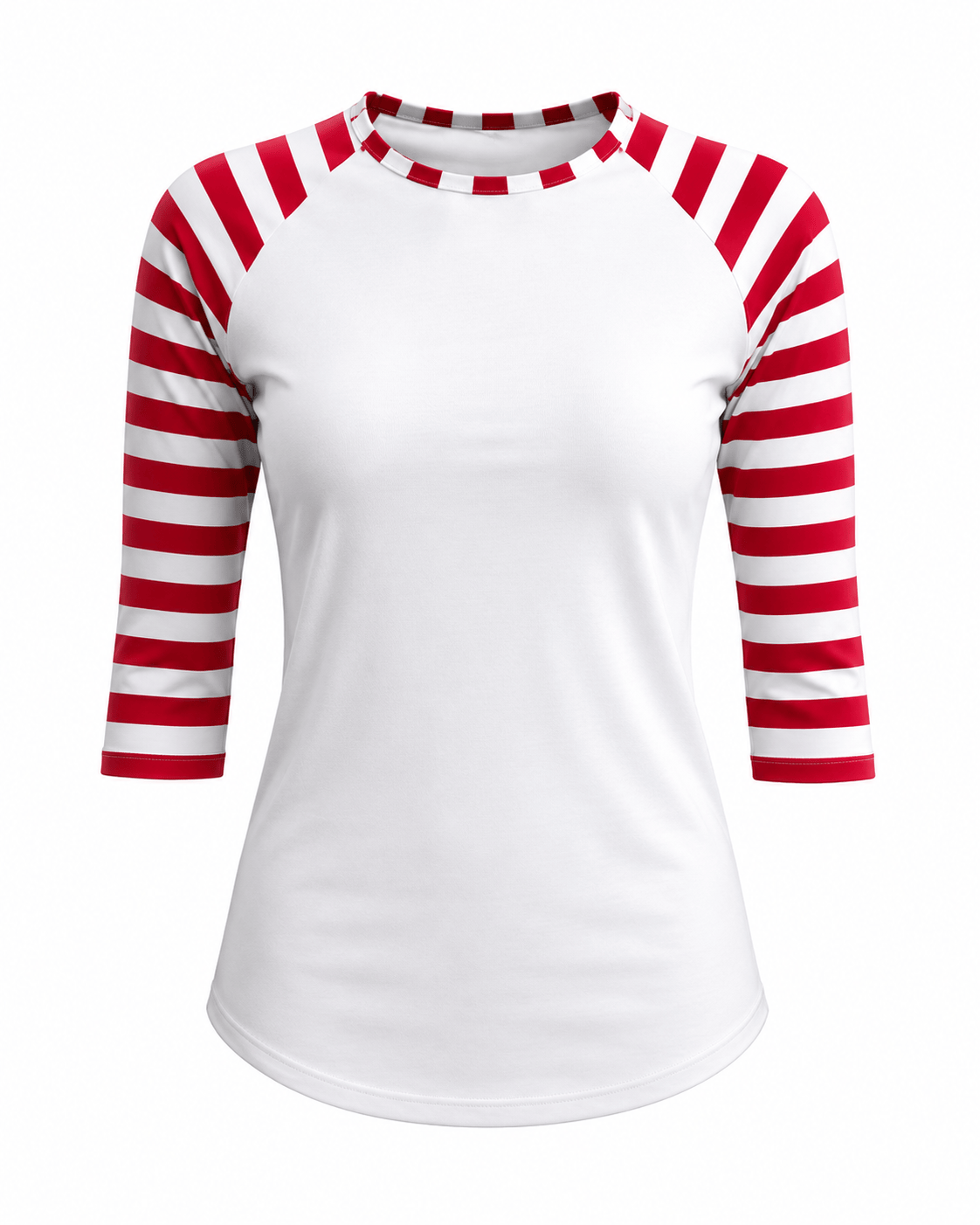 ILTEX Apparel Adult Clothing Candy Cane White Red Stripes Polyester Top