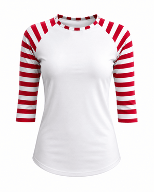 ILTEX Apparel Adult Clothing Candy Cane White Red Stripes Polyester Top