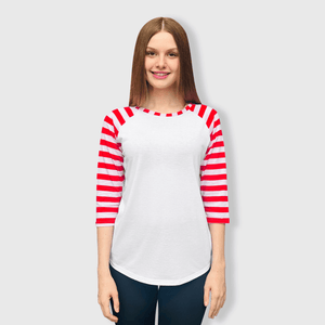 ILTEX Apparel Adult Clothing Candy Cane White Red Stripes Polyester Top