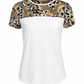 ILTEX Apparel Adult Clothing Cheetah Abstract White Short Sleeve Top