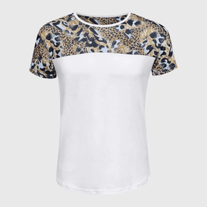 ILTEX Apparel Adult Clothing Cheetah Abstract White Short Sleeve Top