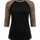 ILTEX Apparel Adult Clothing Cheetah Animal Print Black Top