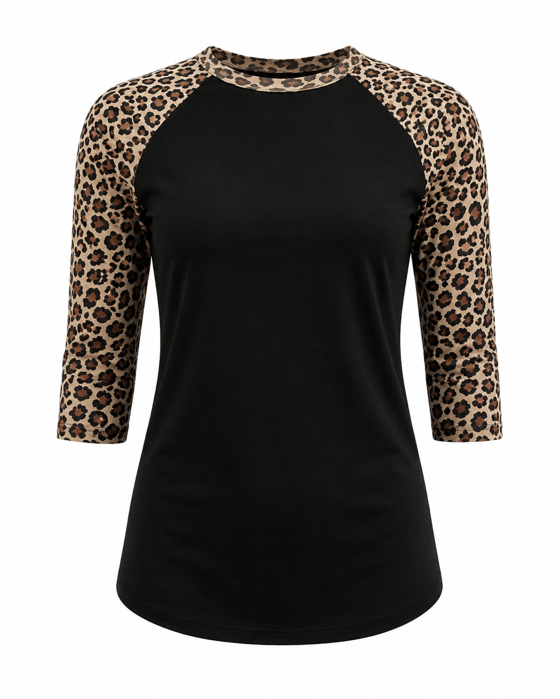 ILTEX Apparel Adult Clothing Cheetah Animal Print Black Top