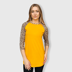 ILTEX Apparel Adult Clothing Cheetah Animal Print Gold Top