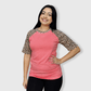 ILTEX Apparel Adult Clothing Cheetah Animal Print Short Sleeve Coral Top