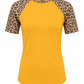 ILTEX Apparel Adult Clothing Cheetah Animal Print Short Sleeve Gold Top