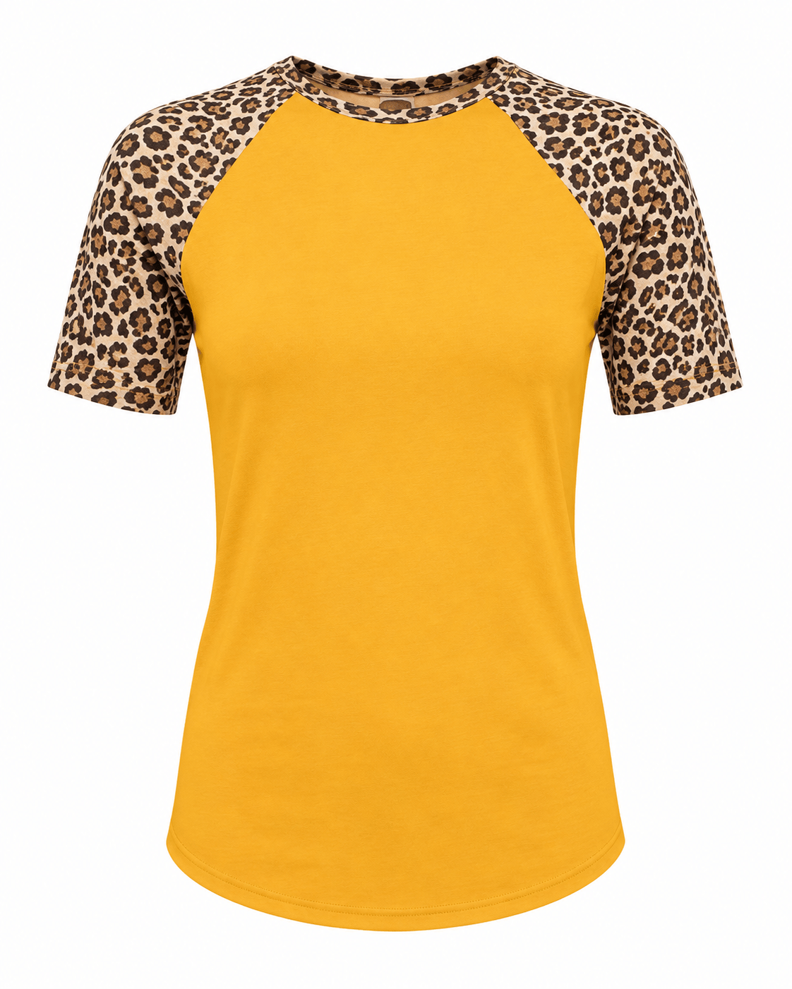 ILTEX Apparel Adult Clothing Cheetah Animal Print Short Sleeve Gold Top