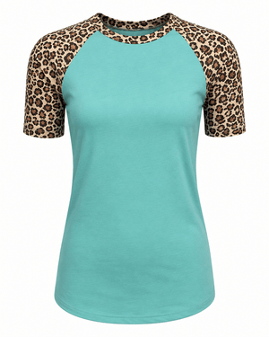ILTEX Apparel Adult Clothing Cheetah Animal Print Short Sleeve Tiffany Top