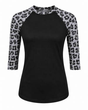ILTEX Apparel Adult Clothing Cheetah Black Gray Polyester Top