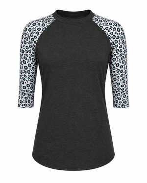 ILTEX Apparel Adult Clothing Cheetah Charcoal Green Polyester Top