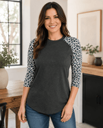 ILTEX Apparel Adult Clothing Cheetah Charcoal Green Polyester Top