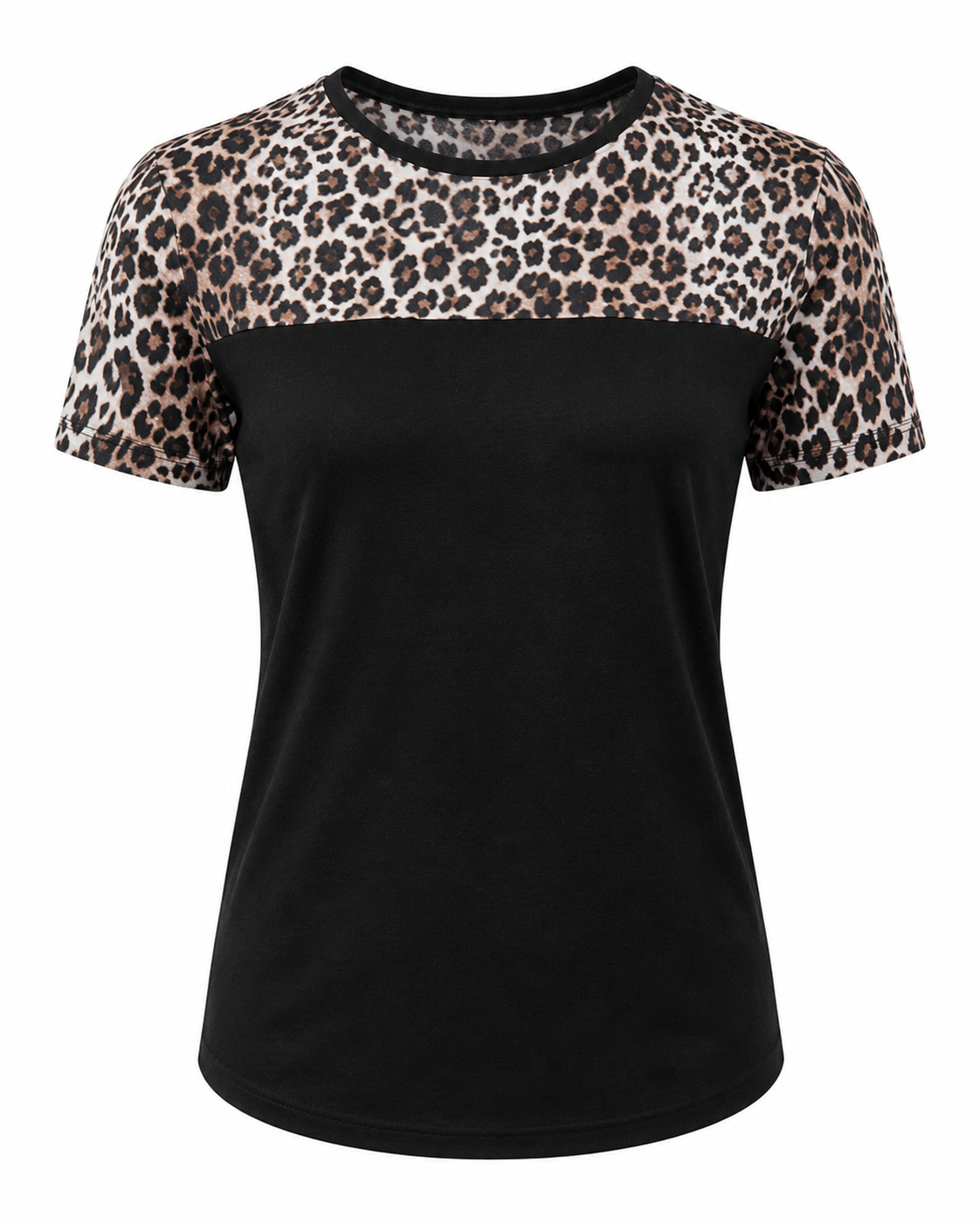 ILTEX Apparel Adult Clothing Cheetah Dark Black Short Sleeve Top