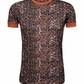 ILTEX Apparel Adult Clothing Cheetah Dark Rust Short Sleeve Top