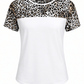 ILTEX Apparel Adult Clothing Cheetah Dark White Short Sleeve Top