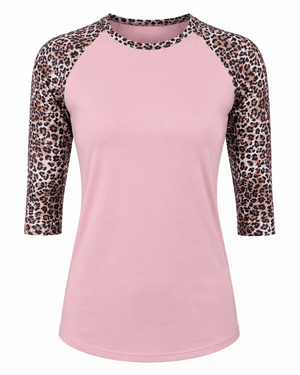 ILTEX Apparel Adult Clothing Cheetah Dusty Pink Polyester Top