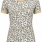 ILTEX Apparel Adult Clothing Cheetah Faded Tan Short Sleeve Top