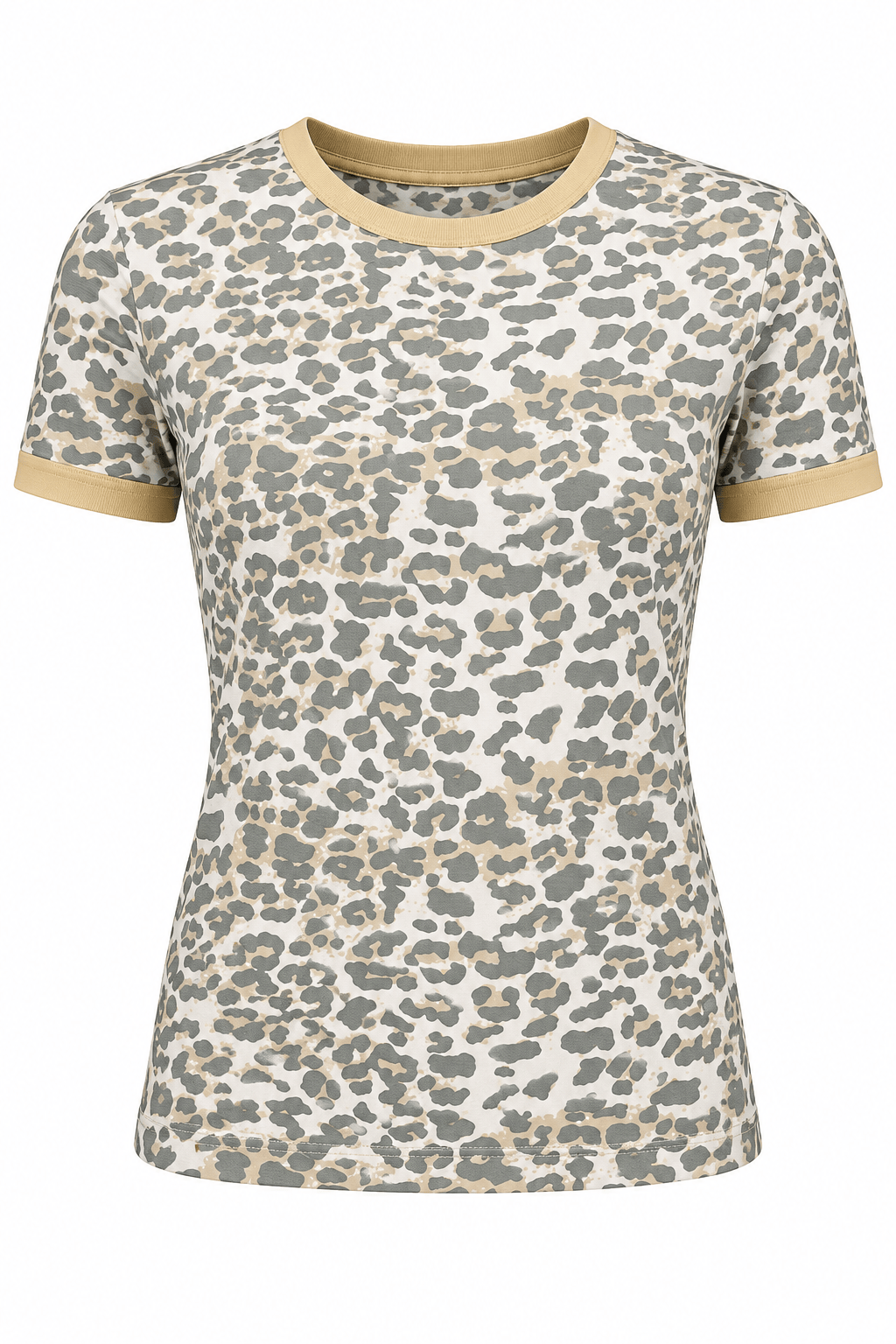 ILTEX Apparel Adult Clothing Cheetah Faded Tan Short Sleeve Top