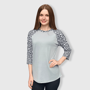 ILTEX Apparel Adult Clothing Cheetah Gray Black White Polyester Top