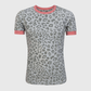 ILTEX Apparel Adult Clothing Cheetah Gray Coral Short Sleeve Top