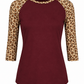 ILTEX Apparel Adult Clothing Cheetah Leopard Print Maroon Top